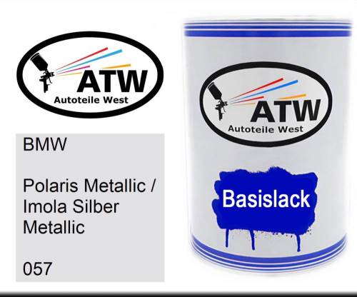 BMW, Polaris Metallic / Imola Silber Metallic, 057: 500ml Lackdose, von ATW Autoteile West.